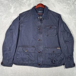 Ralph Lauren Jacket Mens 2XL Blue Field Utility Coat Corduroy Collar Hunting
